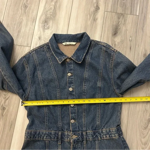 Zara Denim TRF Dress Size XL Blue EUC - Picture 4 of 11